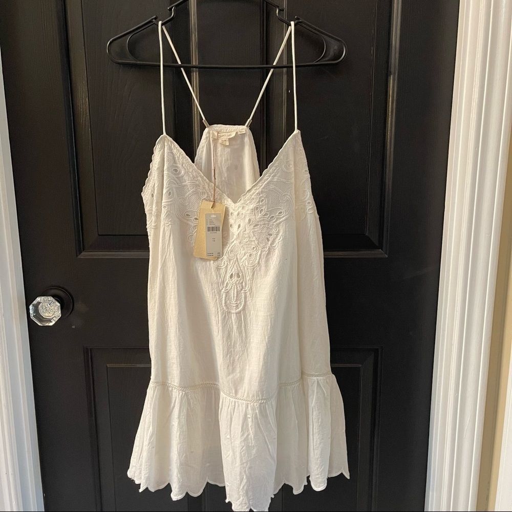 Anthropologie NWT Let Me Be White Lace Peplum Tank NWT
